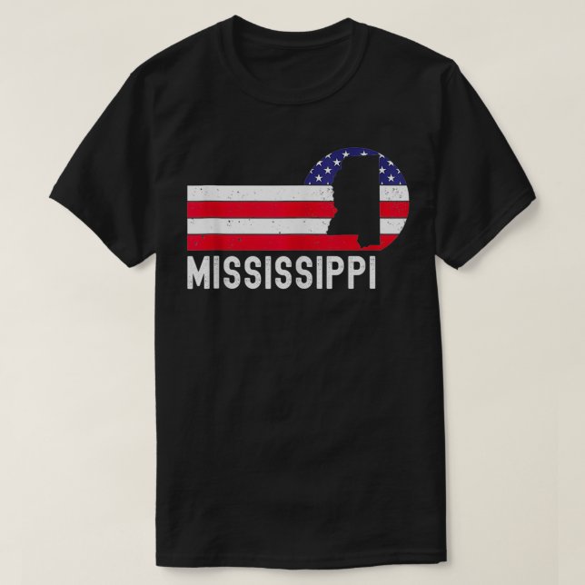 T-shirt État du Mississippi 4 juillet patriotique américai (Design devant)