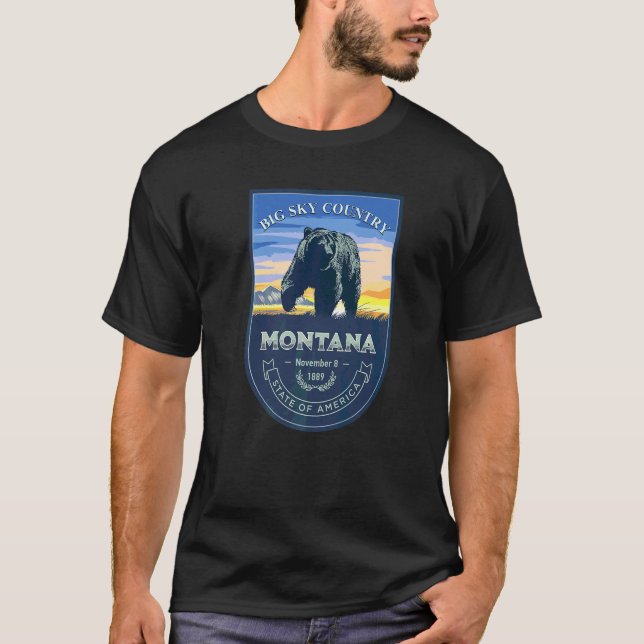 T-shirt État du Montana  États-Unis (Devant)
