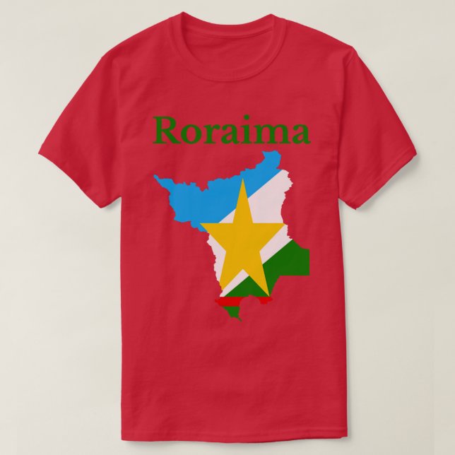 T-shirt État du Roraima Carte Drapeau Brésil (Design devant)