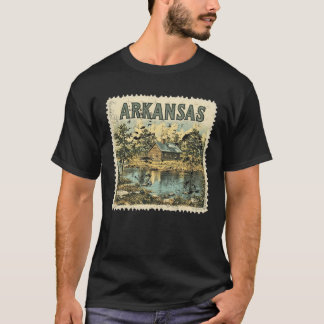 T-shirt État du Timbre de l'Arkansas en détresse Vintage É
