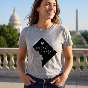T-shirt État Né et Élevé à Washington DC