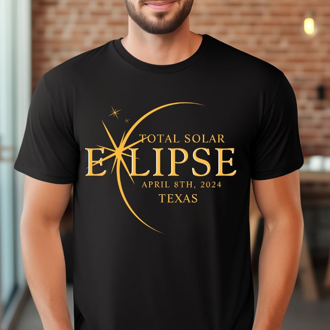 T-shirt État personnalisé moderne 2024 Texas Total Solar E (Créateur téléchargé)