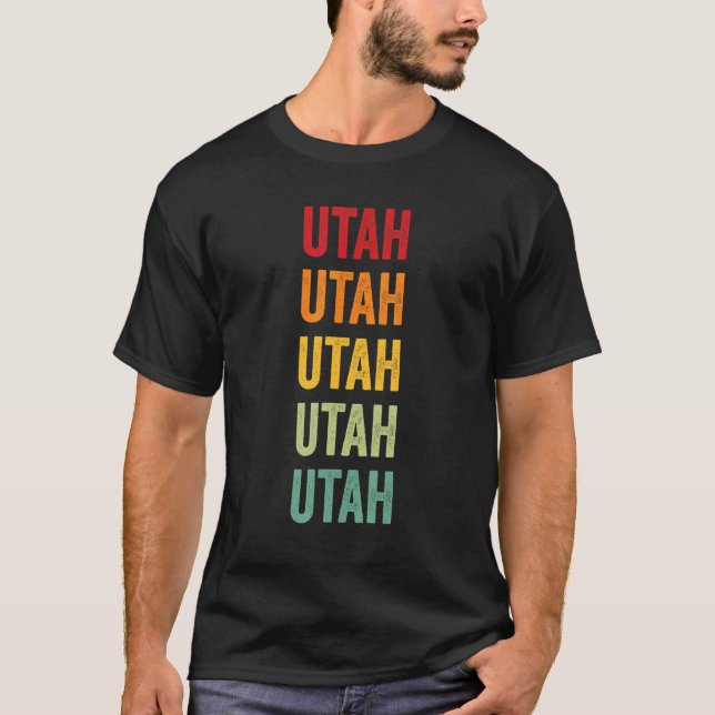 T-shirt État Utah Rainbow Utah (Devant)