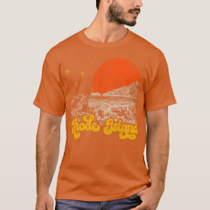 T-shirt État vintage de l'île Rhode Mid Century Détresse