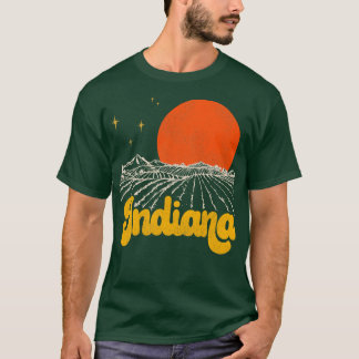 T-shirt État vintage de l'Indiana Ae en détresse du milieu