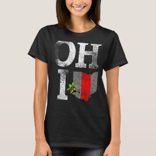 T-shirt Etat vintage de l'Ohio Trendy Ohioan Map Grunge