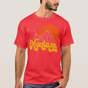 T-shirt État vintage du Montana Ae en détresse du milieu d