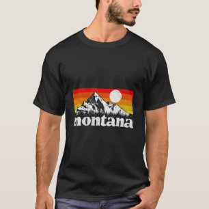 T-shirt Etat vintage Du Montana Montagne Retro Distressed