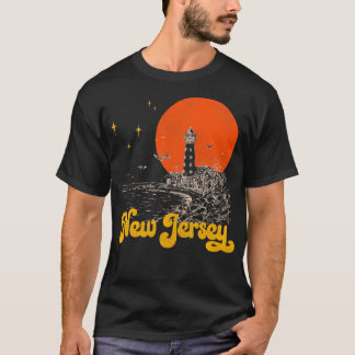 T-shirt État vintage du New Jersey en détresse au milieu d