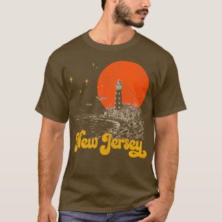 T-shirt État vintage du New Jersey en détresse au milieu d