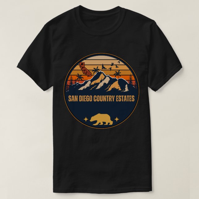 T-shirt États de San Diego, Californie (Design devant)