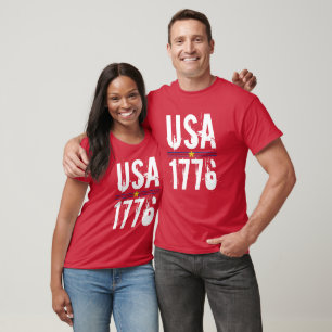 T-shirt États-Unis 1776 Rouge
