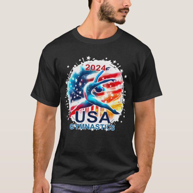 T-shirt Etats-Unis 2024 Jeux Etats-Unis Gymnastique Amériq (Devant)