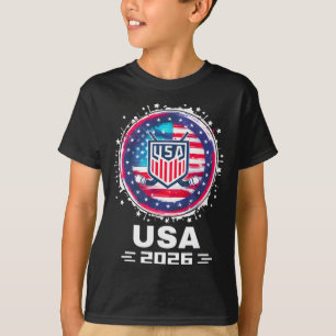 T-shirt États-Unis 2026 Hockey Drapeau Américain Femmes Ho
