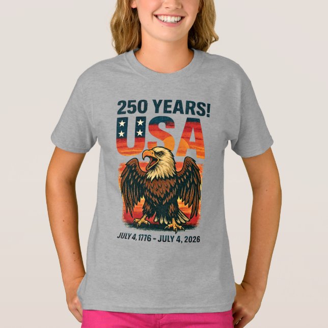 T-shirt États-Unis 250 Ans – Aigle chauve patriotique 4 ju (Devant)