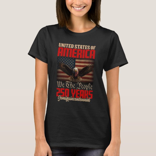 T-shirt États-Unis 250 Ans Indépendance Nous Le Peuple Aig (Devant)