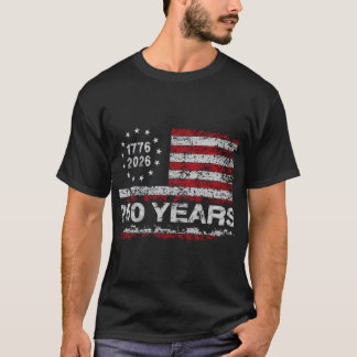 T-shirt États-Unis 250e anniversaire de naissance rétro US