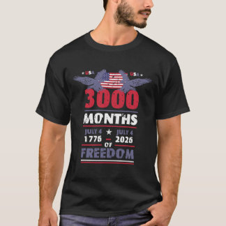 T-shirt États-Unis 3000 Mois de Liberté Juillet 4 Drapeau
