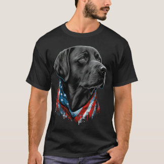 T-shirt États-Unis 4 juillet Noir Patriotique Américain La