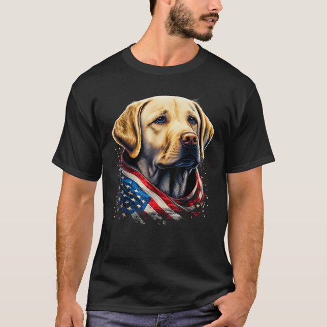 T-shirt États-Unis 4 juillet Patriotique Jaune Amérique La (Devant)