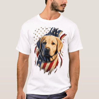 T-shirt États-Unis 4 juillet Patriotique Jaune Amérique La