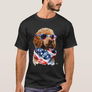 T-shirt États-Unis 4 juillet Patrotic Funny mignon Poodle 