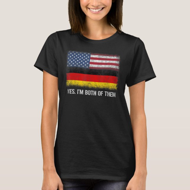T-shirt États-Unis Allemagne Allemand Américain Drapeau Do (Devant)