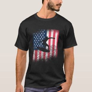 T-shirt Etats-Unis Amérique Drapeau Skimboarder Surfer