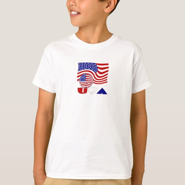 T-shirt États-Unis Amérique Drapeau USA balle de football (Devant)