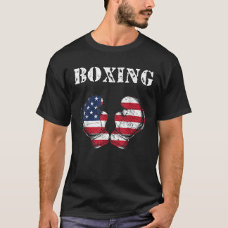 T-shirt États-Unis Amérique Gants de boxe drapeau 4 juille