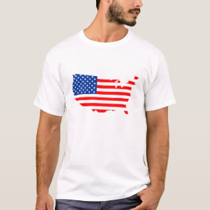 T-shirt etats-unis amérique pays drapeau forme étiquette