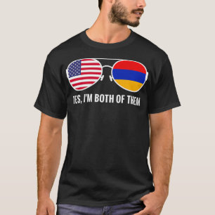 T-shirt Etats-Unis Arménie Drapeau Lunettes de soleil Arm
