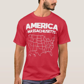 T-shirt États-Unis cadeau Massachusetts État