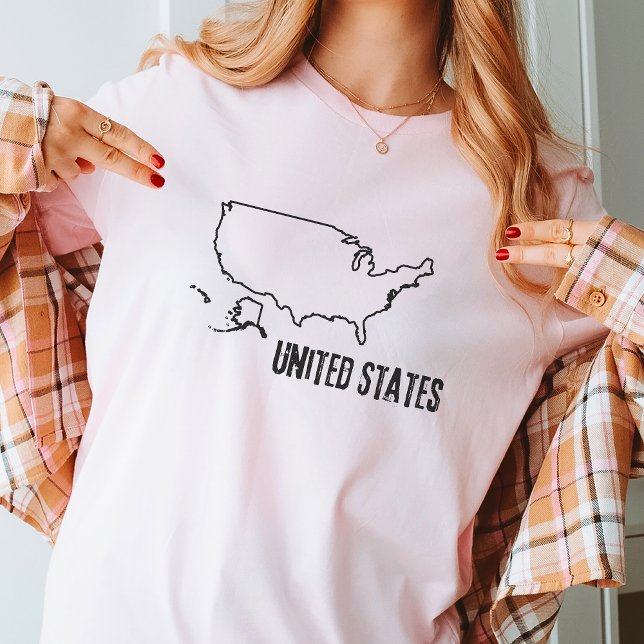 T-shirt États-Unis Carte du pays USA Amérique Forme de la  (Créateur téléchargé)