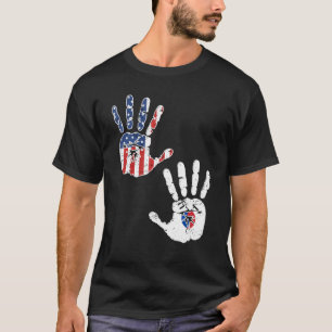 T-shirt États-Unis Corée du Sud Drapeau à la main Fiers Co