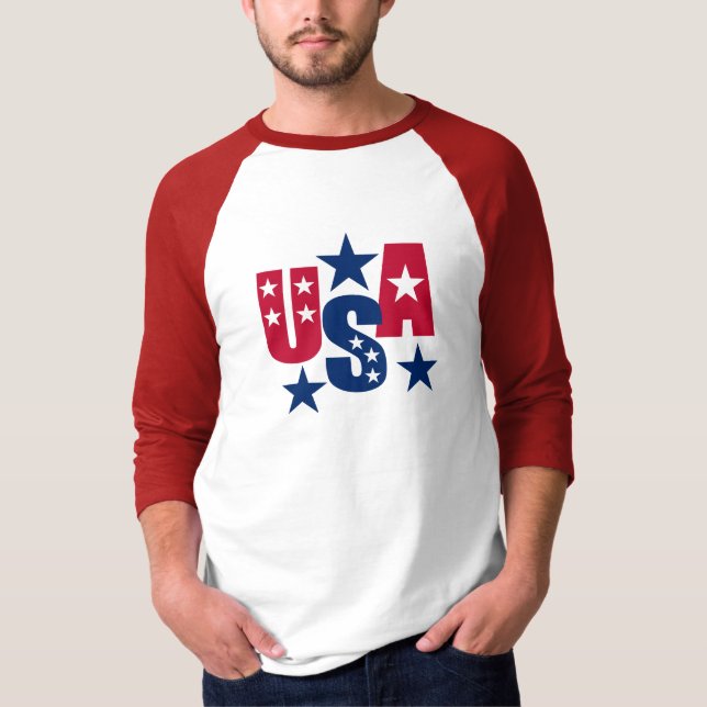 T-shirt États-Unis couleurs du drapeau américain (Devant)