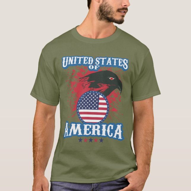 T-shirt États-Unis d'Amérique avec aigle (Devant)