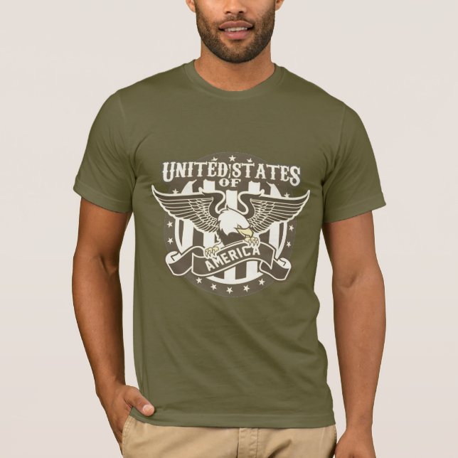 T-shirt États-Unis d'Amérique Bald Eagle Patriotique (Devant)
