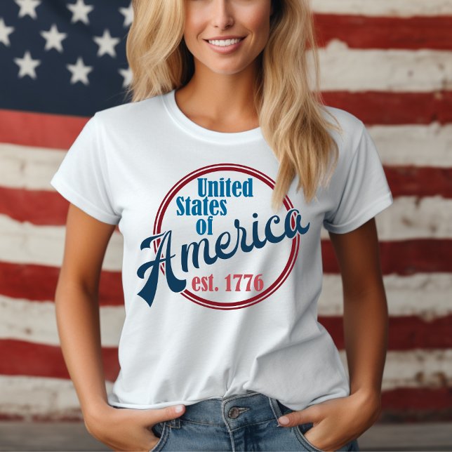 T-shirt États-Unis d'Amérique Est. Patriotique 1776 (United States of American Est. 1776 Patriotic T-Shirt)