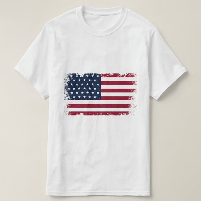 T-shirt États-Unis d'Amérique Grunge Vector Flag (Design devant)