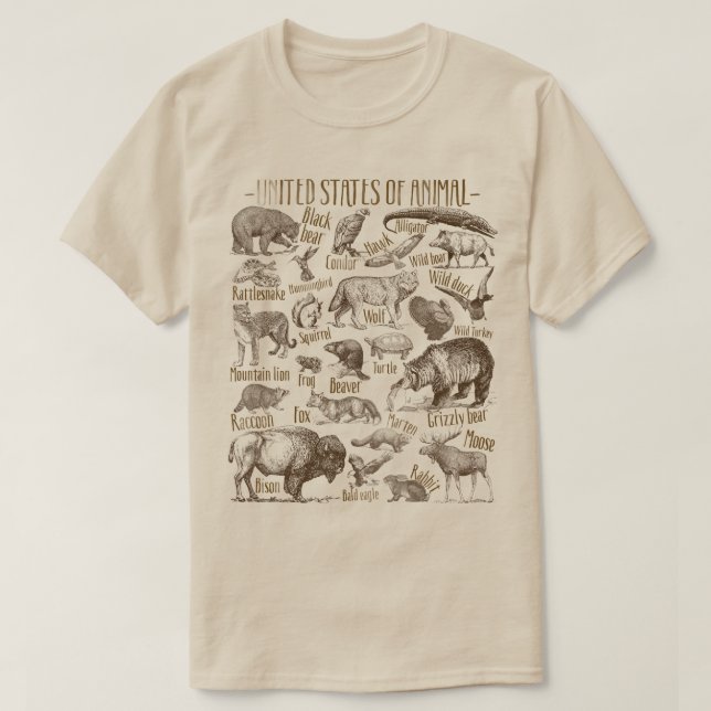 T-shirt États-Unis d'Animal (Design devant)