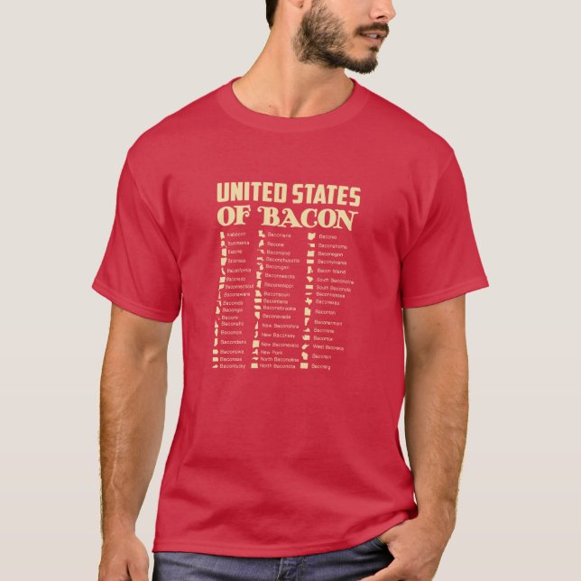 T-shirt États-Unis de Bacon - Funny Tee (Devant)