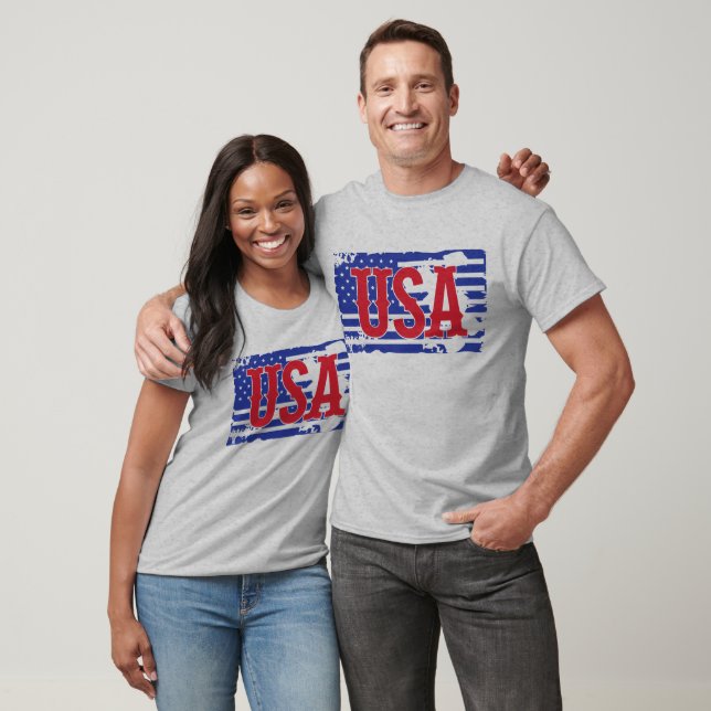 T-shirt États-Unis & Drapeau (Unisexe)