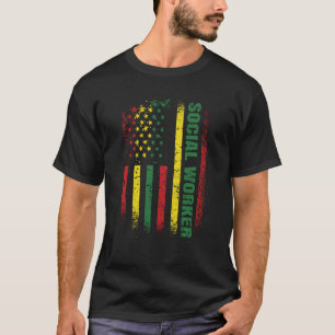 T-shirt États-Unis Drapeau Africain-Américain Noir École T
