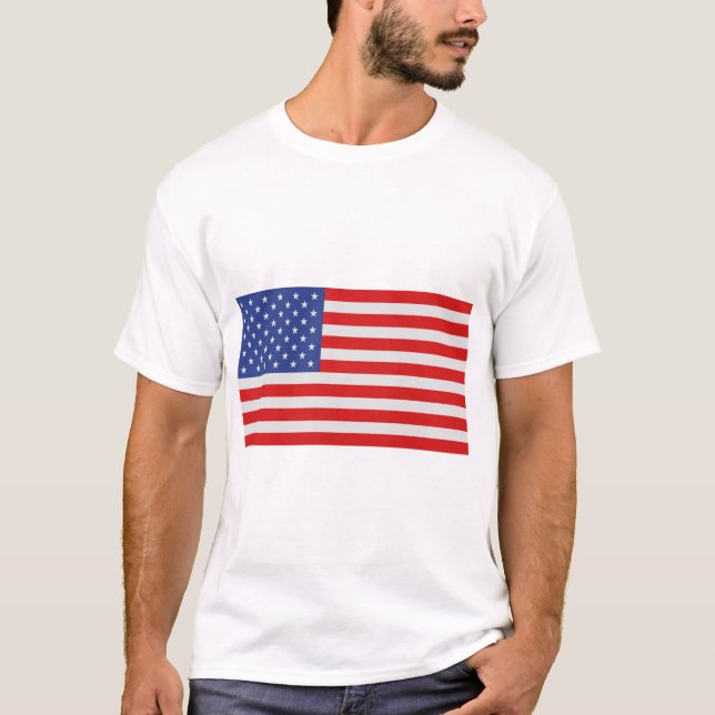 T-shirt États-Unis - Drapeau américain aux dimensions corr (Devant)