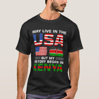 T-shirt États-Unis Drapeau Amérique Kenya Drapeau Kenya Ra