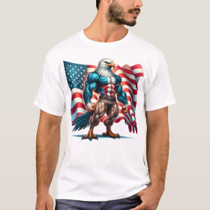 T-shirt États-Unis Drapeau Bald Eagle Liberté Patriotique