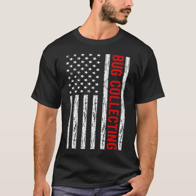 T-shirt États-Unis Drapeau Bogue Collecte d'insectes insec (Devant)