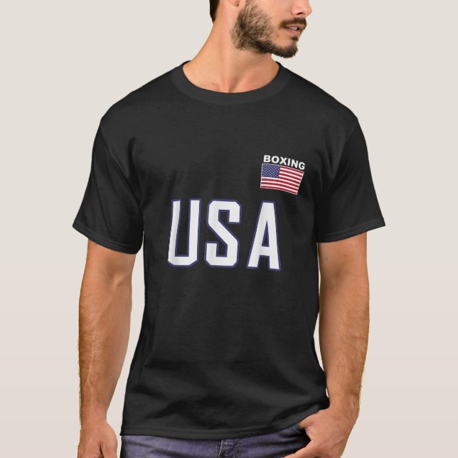 T-shirt États-Unis Drapeau Boxer Cool Boxer équipement de  (Devant)