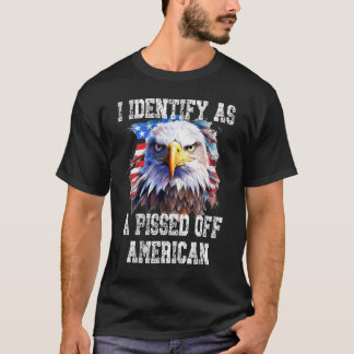 T-shirt États-Unis Drapeau D'Aigle Patriotique Je M'Identi